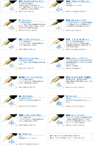 http://www.pilot.co.jp/promotion/library/001/pentopList.html